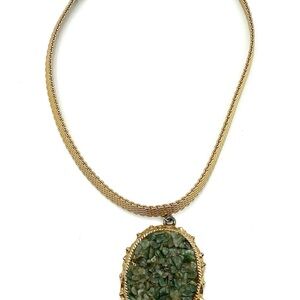 Vintage Green Druzy Necklace